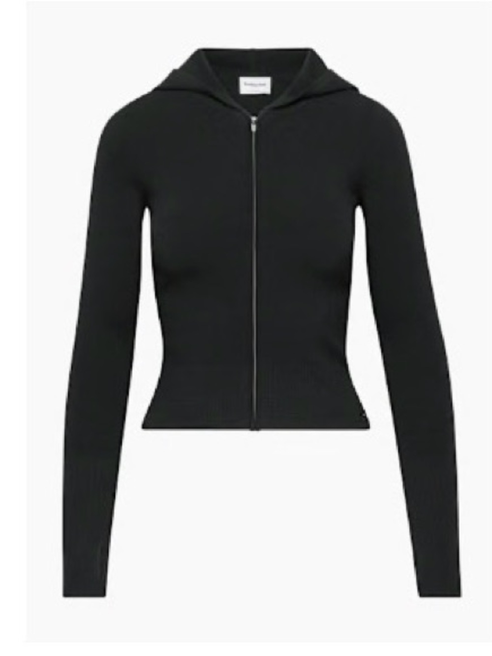 Aritzia Sunday Best Black Fitted Zip-Up hoodie sweater - size xxs